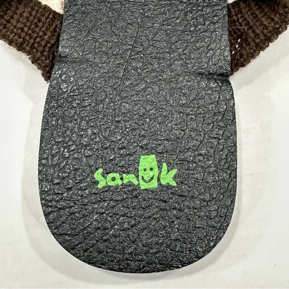 NEW Sanuk Bee Knee Funk Slippers Brown Blanket Pattern Men’s Size 9